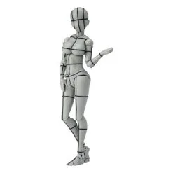 Bandai SH Figuarts Body Chan Actiefiguur Kentaro Yabuki Wireframe Grijs Kleur Versie 14 Cm